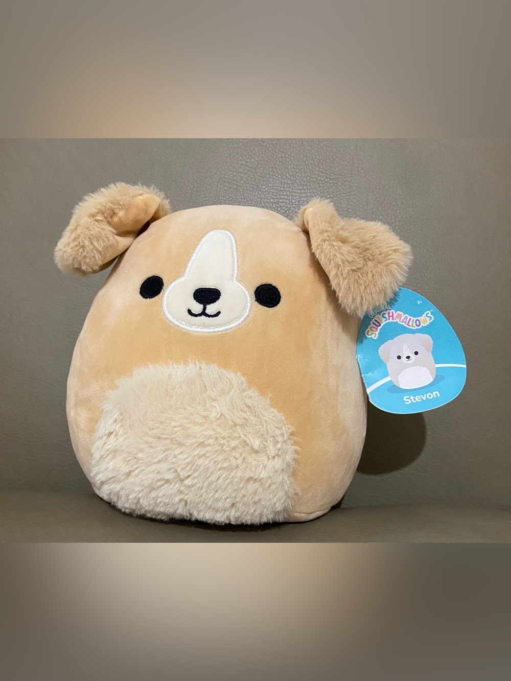 Squishmallows Plush Dog - Beige & Cream